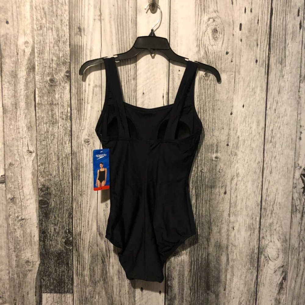 Speedo One Piece Shirred Tank Bathing Suit, Swimwear - Picture 7 of 11